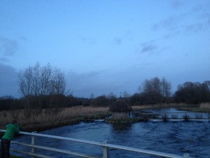 Fishing Lodge on the River Test in winter